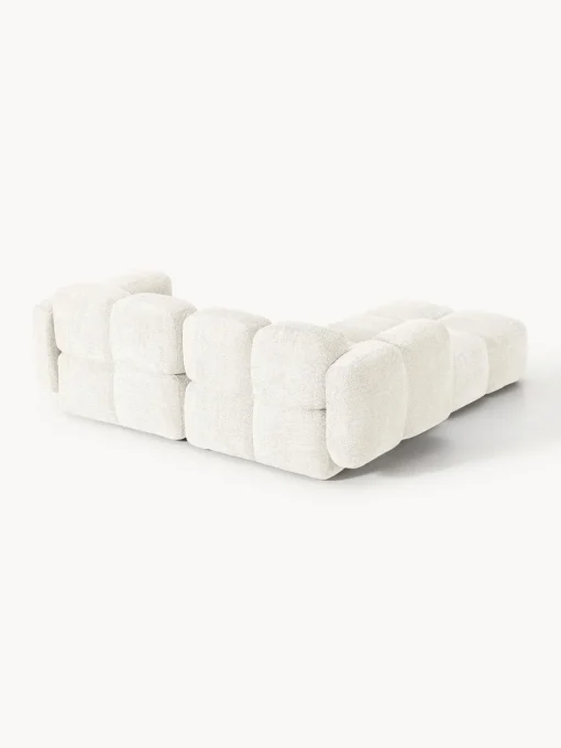 New Sofá modular de borreguillo bouclé con reposapiés Tayla (3 plazas) Sofás Rinconeras|Sofás