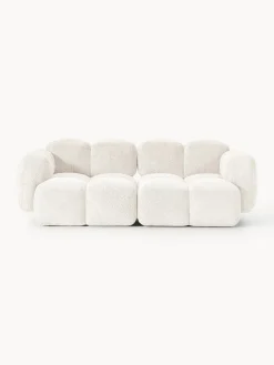 Sofás 3 Plazas|Sofás>Westwing Collection Sofá modular de borreguillo bouclé Tayla (3 plazas) Borreguillo bouclé blanco Off White