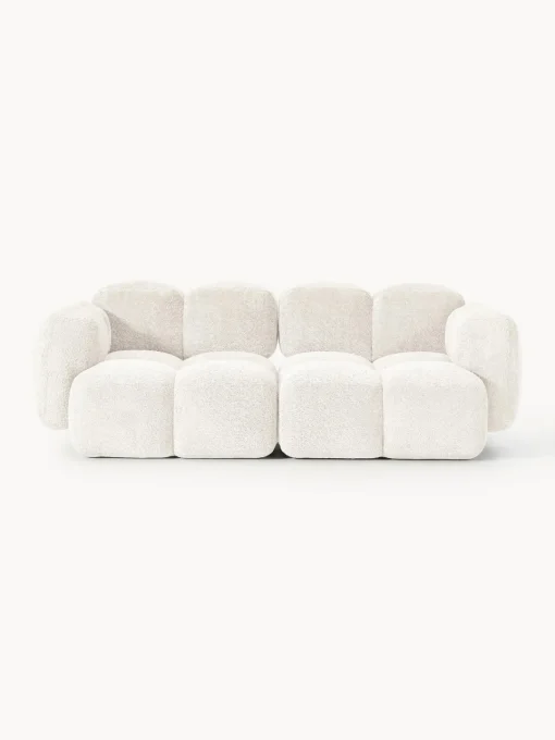 Sofás 3 Plazas|Sofás>Westwing Collection Sofá modular de borreguillo bouclé Tayla (3 plazas) Borreguillo bouclé blanco Off White