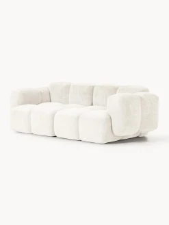 Sofás 3 Plazas|Sofás></noscript>Westwing Collection Sofá modular de borreguillo bouclé Tayla (3 plazas) Borreguillo bouclé blanco Off White