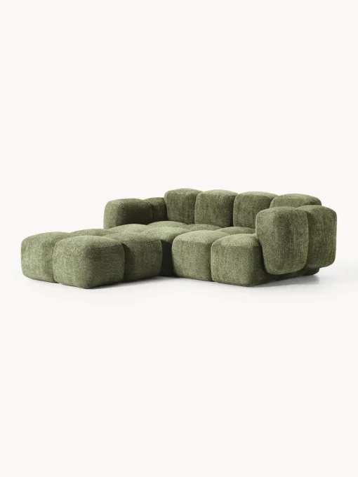 Discount Sofá modular de borreguillo bouclé con reposapiés Tayla (3 plazas) Sofás Rinconeras|Sofás