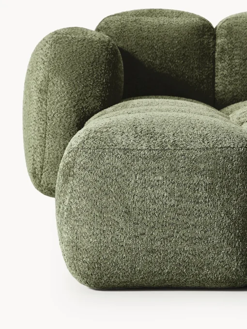 Discount Sofá modular de borreguillo bouclé con reposapiés Tayla (3 plazas) Sofás Rinconeras|Sofás