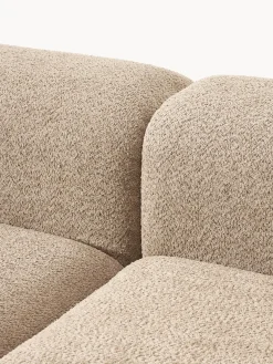 Sofás Rinconeras|Sofás></noscript>Westwing Collection Sofá modular de borreguillo bouclé con reposapiés Natalie (3 plazas, izquierda/derecha) Borreguillo bouclé beige, madera de haya clara