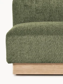 Sofás 2 Plazas|Sofás></noscript>Westwing Collection Sofá modular de borreguillo bouclé Natalie (2 plazas) Borreguillo bouclé verde oscuro, madera de haya clara