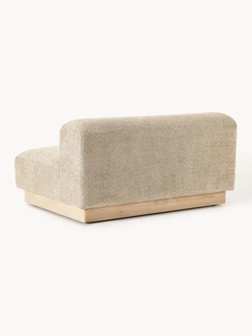 Sofás 2 Plazas|Sofás>Westwing Collection Sofá modular de borreguillo bouclé Natalie (2 plazas) Borreguillo bouclé beige, madera de haya clara