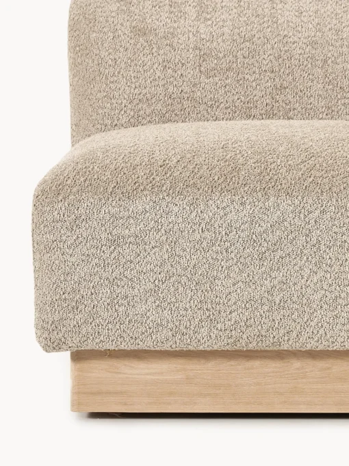 Sofás 2 Plazas|Sofás>Westwing Collection Sofá modular de borreguillo bouclé Natalie (2 plazas) Borreguillo bouclé beige, madera de haya clara