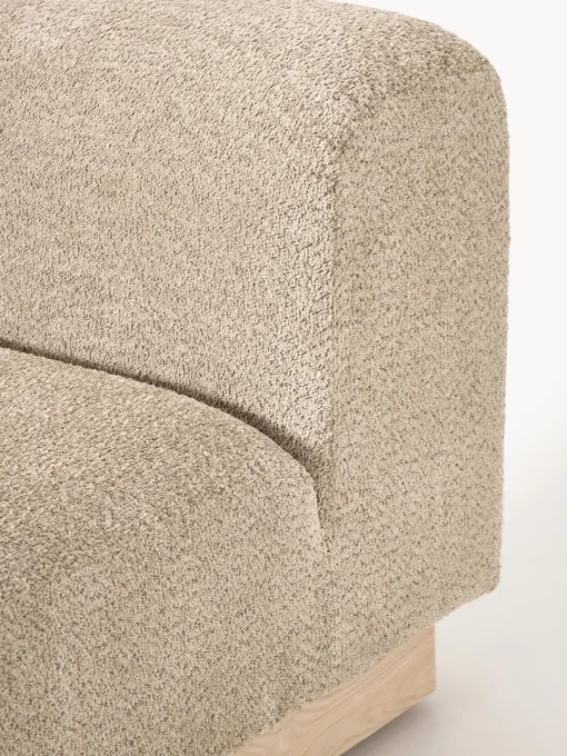 Sofás 2 Plazas|Sofás>Westwing Collection Sofá modular de borreguillo bouclé Natalie (2 plazas) Borreguillo bouclé beige, madera de haya clara