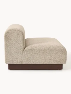 Sofás 2 Plazas|Sofás></noscript>Westwing Collection Sofá modular de borreguillo bouclé Natalie (2 plazas) Borreguillo bouclé beige, madera de haya oscura