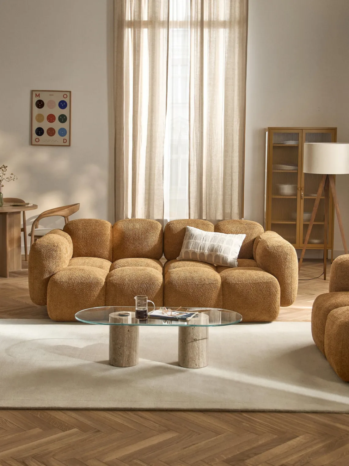 Discount Sofá modular de borreguillo bouclé Tayla (3 plazas) Sofás 3 Plazas|Sofás