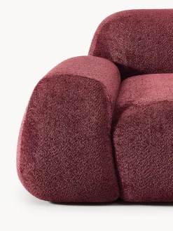 Sofás 3 Plazas|Sofás></noscript>Westwing Collection Sofá modular de borreguillo bouclé Wolke (3 plazas) Borreguillo bouclé rojo vino