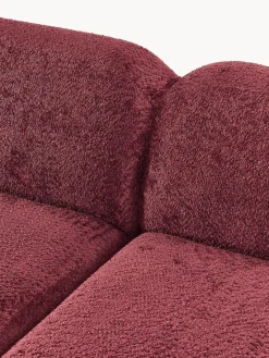 Sofás 3 Plazas|Sofás></noscript>Westwing Collection Sofá modular de borreguillo bouclé Wolke (3 plazas) Borreguillo bouclé rojo vino