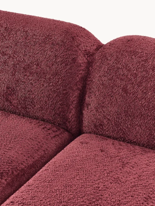 Sofás 3 Plazas|Sofás>Westwing Collection Sofá modular de borreguillo bouclé Wolke (3 plazas) Borreguillo bouclé rojo vino