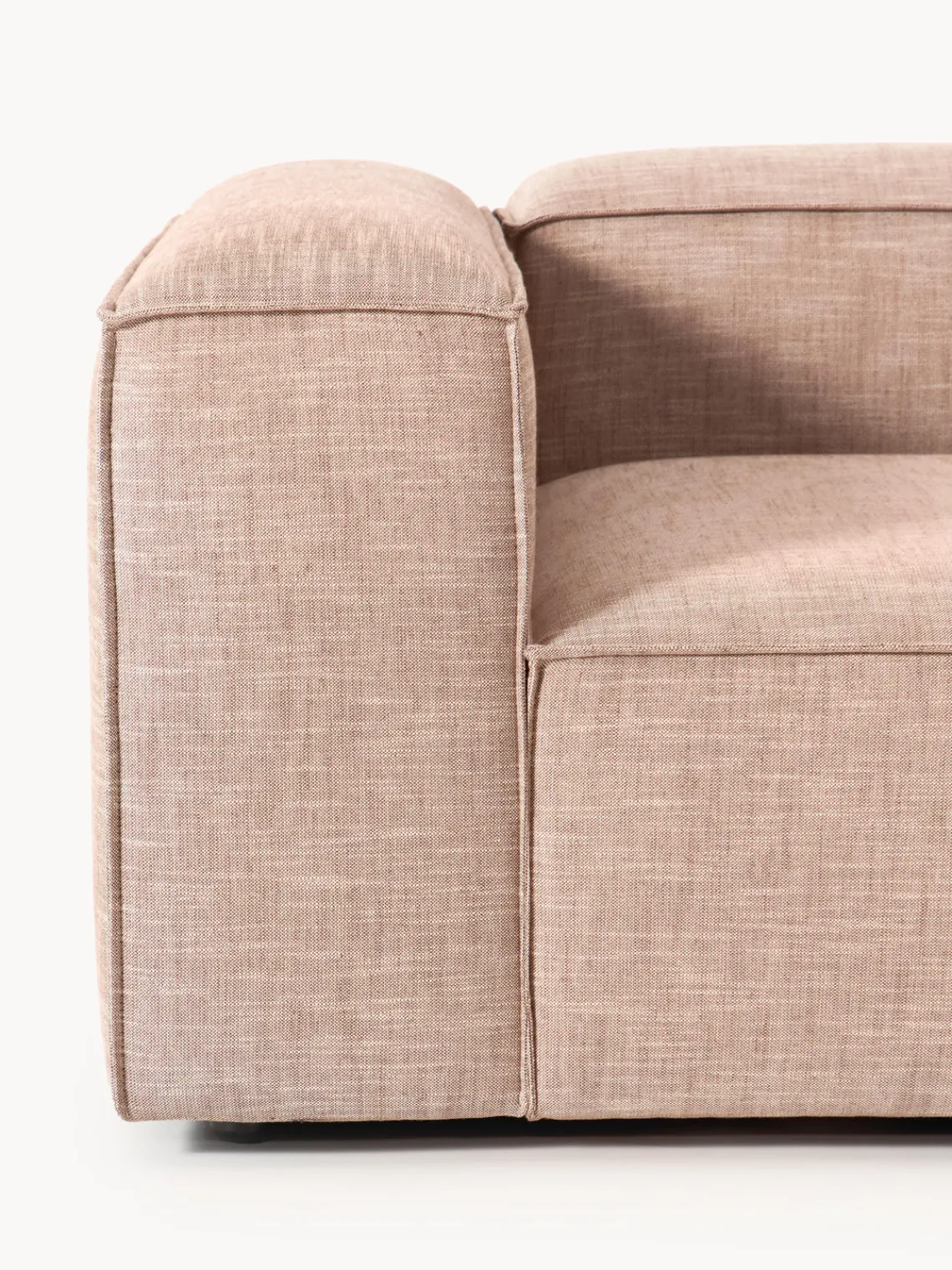 Sofás>Westwing Collection Sofá modular de mezcla de lino Lennon (3 plazas) Mezcla de lino rojo óxido