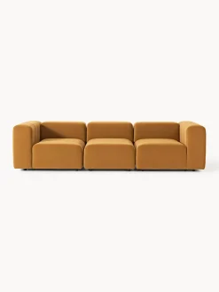 Sofás 3 Plazas|Sofás>Westwing Collection Sofá modular de terciopelo Lena (4 plazas) Terciopelo ocre