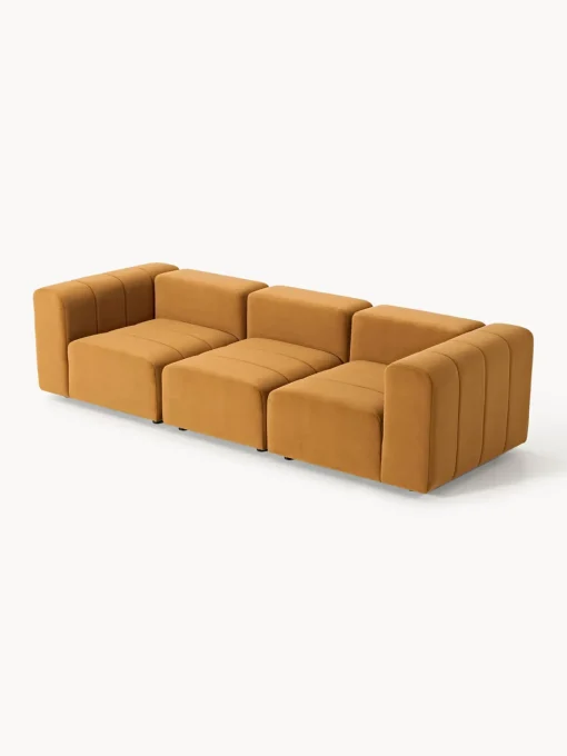 Sofás 3 Plazas|Sofás>Westwing Collection Sofá modular de terciopelo Lena (4 plazas) Terciopelo ocre