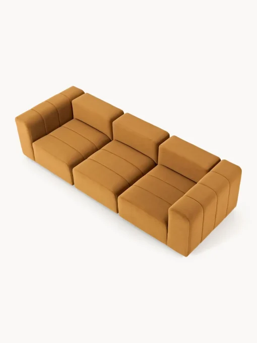 Sofás 3 Plazas|Sofás>Westwing Collection Sofá modular de terciopelo Lena (4 plazas) Terciopelo ocre
