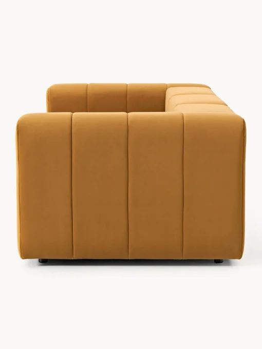 Sofás 3 Plazas|Sofás>Westwing Collection Sofá modular de terciopelo Lena (4 plazas) Terciopelo ocre