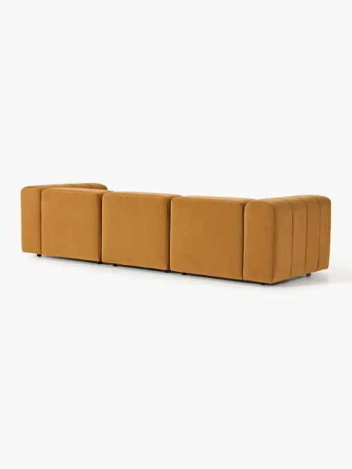 Sofás 3 Plazas|Sofás>Westwing Collection Sofá modular de terciopelo Lena (4 plazas) Terciopelo ocre
