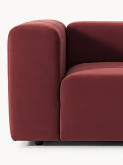 Sofás 3 Plazas|Sofás></noscript>Westwing Collection Sofá modular de terciopelo con reposapiés Lena (3 plazas) Terciopelo rojo vino