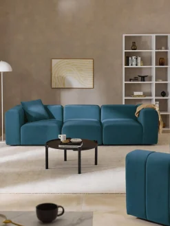 Sofás 3 Plazas|Sofás>Westwing Collection Sofá modular de terciopelo Lena (4 plazas) Terciopelo azul petróleo