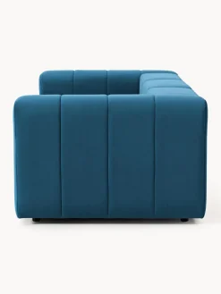 Sofás 3 Plazas|Sofás></noscript>Westwing Collection Sofá modular de terciopelo Lena (4 plazas) Terciopelo azul petróleo