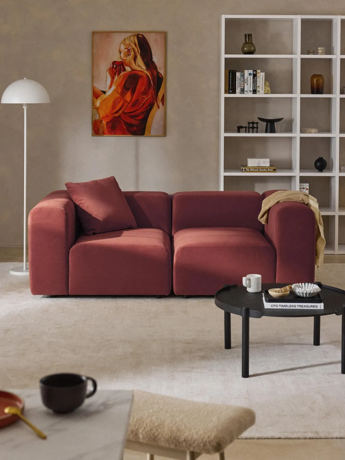 Hot Sofá modular de terciopelo Lena (3 plazas) Sofás 3 Plazas|Sofás