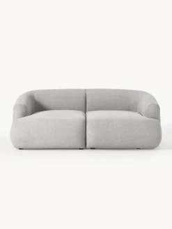 Sofás 2 Plazas|Sofás>Westwing Collection Sofá modular en tejido bouclé Sofia (2 plazas) Bouclé gris claro