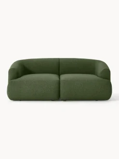 Sofás 2 Plazas|Sofás>Westwing Collection Sofá modular en tejido bouclé Sofia (2 plazas) Bouclé verde oscuro