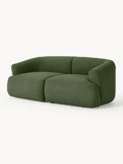 Sofás 2 Plazas|Sofás></noscript>Westwing Collection Sofá modular en tejido bouclé Sofia (2 plazas) Bouclé verde oscuro
