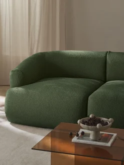 Sofás 2 Plazas|Sofás></noscript>Westwing Collection Sofá modular en tejido bouclé Sofia (2 plazas) Bouclé verde oscuro