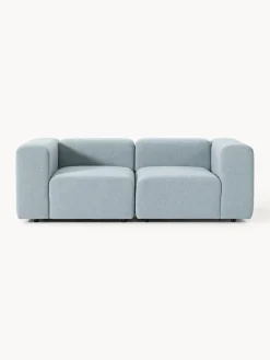 Sofás 3 Plazas|Sofás>Westwing Collection Sofá modular en tejido bouclé Lena (3 plazas) Bouclé azul claro