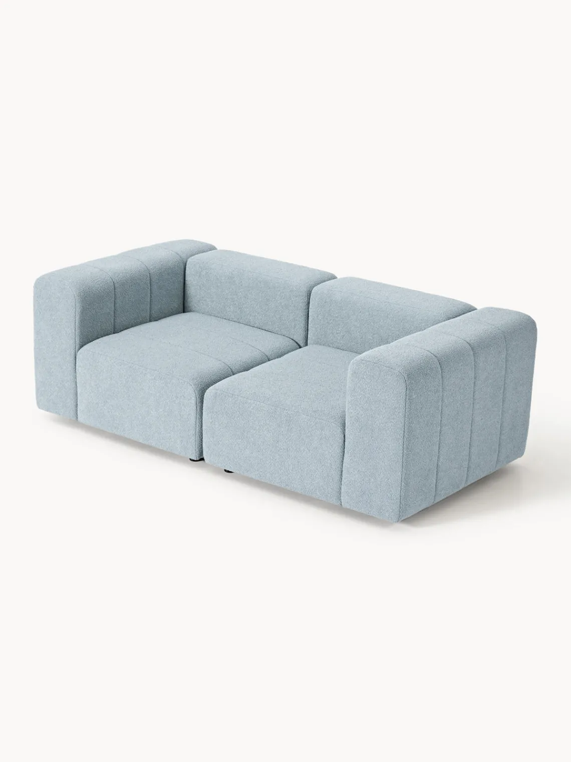 Sofás 3 Plazas|Sofás>Westwing Collection Sofá modular en tejido bouclé Lena (3 plazas) Bouclé azul claro