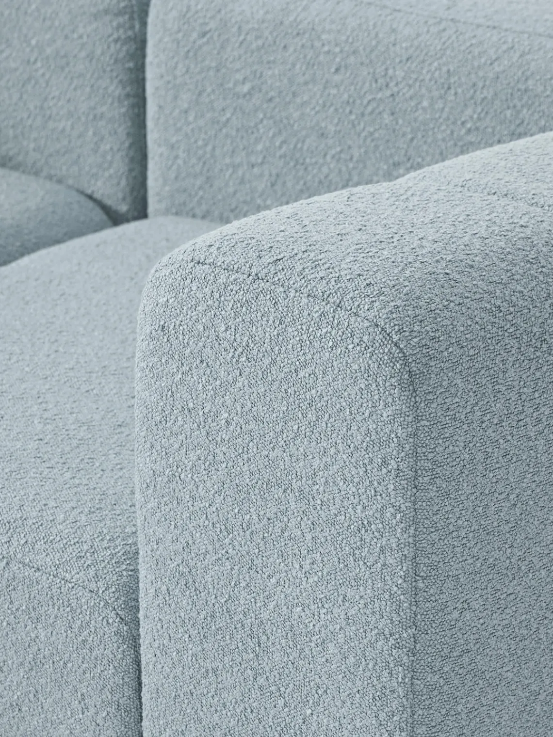 Sofás 3 Plazas|Sofás>Westwing Collection Sofá modular en tejido bouclé Lena (3 plazas) Bouclé azul claro