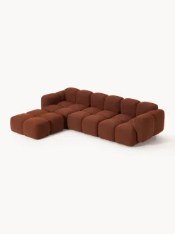 Sofás Rinconeras|Sofás></noscript>Westwing Collection Sofá modular en tejido bouclé con reposapiés Tayla (4 plazas) Bouclé terracota