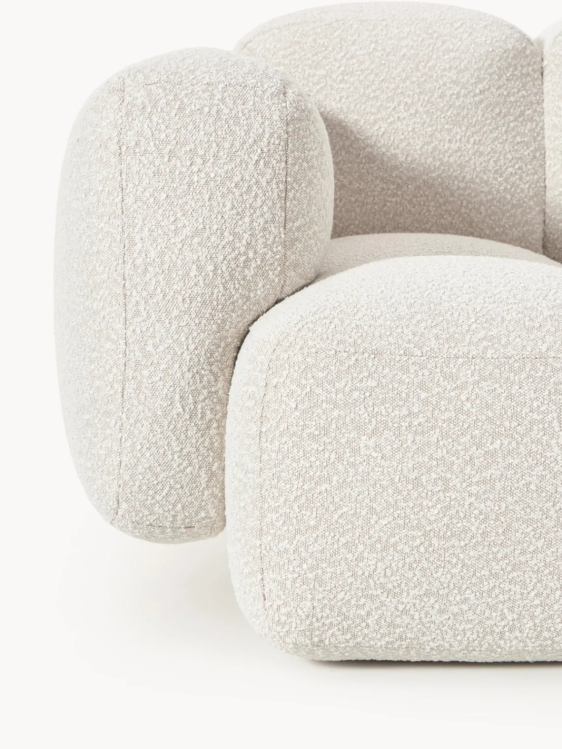 Sofás 3 Plazas|Sofás>Westwing Collection Sofá modular en tejido bouclé Tayla (3 plazas) Bouclé blanco Off White