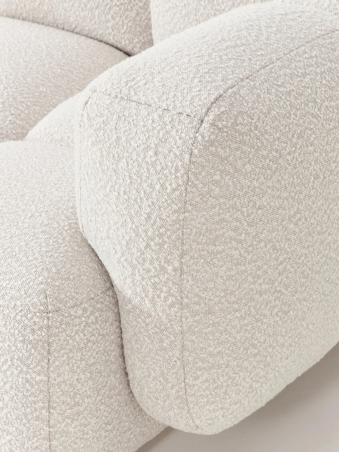 Sofás 3 Plazas|Sofás>Westwing Collection Sofá modular en tejido bouclé Tayla (3 plazas) Bouclé blanco Off White