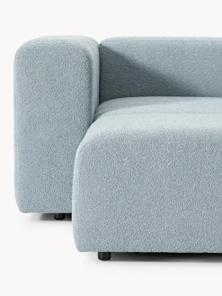 Sofás Rinconeras|Sofás></noscript>Westwing Collection Sofá modular en tejido bouclé con reposapiés izquierdo/derecho Lena (4 plazas) Bouclé azul claro