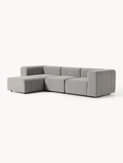 Sofás Rinconeras|Sofás></noscript>Westwing Collection Sofá modular en tejido bouclé con reposapiés izquierdo/derecho Lena (4 plazas) Bouclé gris