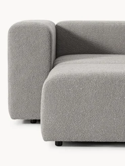 Sofás Rinconeras|Sofás></noscript>Westwing Collection Sofá modular en tejido bouclé con reposapiés izquierdo/derecho Lena (4 plazas) Bouclé gris