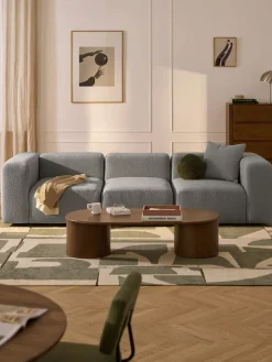 Sofás 3 Plazas|Sofás>Westwing Collection Sofá modular en tejido bouclé Lena (4 plazas) Bouclé gris