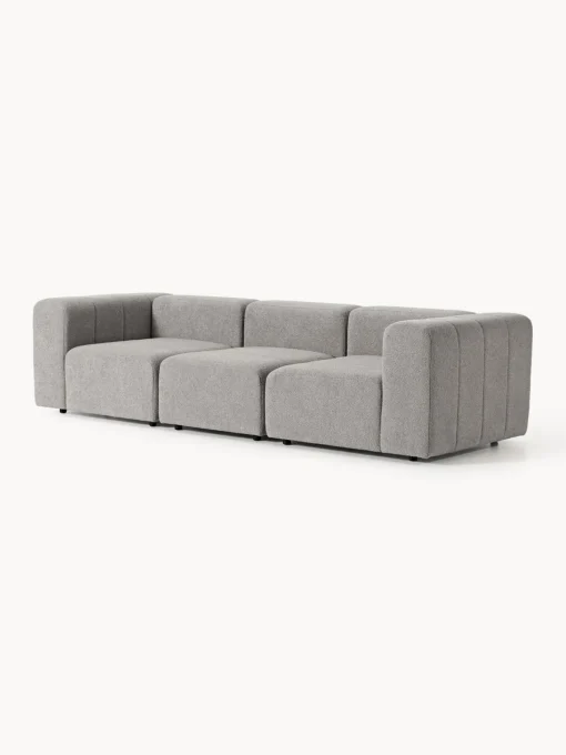 Sofás 3 Plazas|Sofás>Westwing Collection Sofá modular en tejido bouclé Lena (4 plazas) Bouclé gris