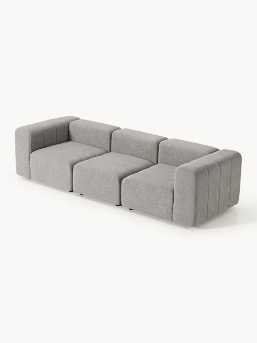 Sofás 3 Plazas|Sofás>Westwing Collection Sofá modular en tejido bouclé Lena (4 plazas) Bouclé gris