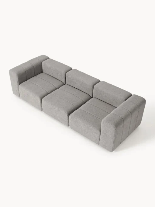Sofás 3 Plazas|Sofás>Westwing Collection Sofá modular en tejido bouclé Lena (4 plazas) Bouclé gris
