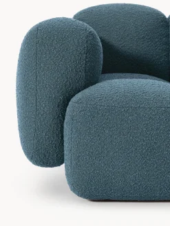 Sofás Rinconeras|Sofás></noscript>Westwing Collection Sofá modular en tejido bouclé con reposapiés Tayla (4 plazas) Bouclé gris azulado