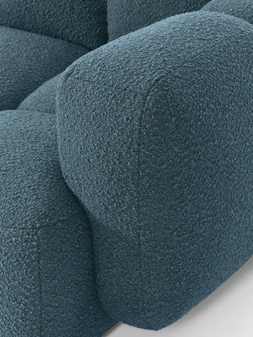 Sofás Rinconeras|Sofás>Westwing Collection Sofá modular en tejido bouclé con reposapiés Tayla (4 plazas) Bouclé gris azulado