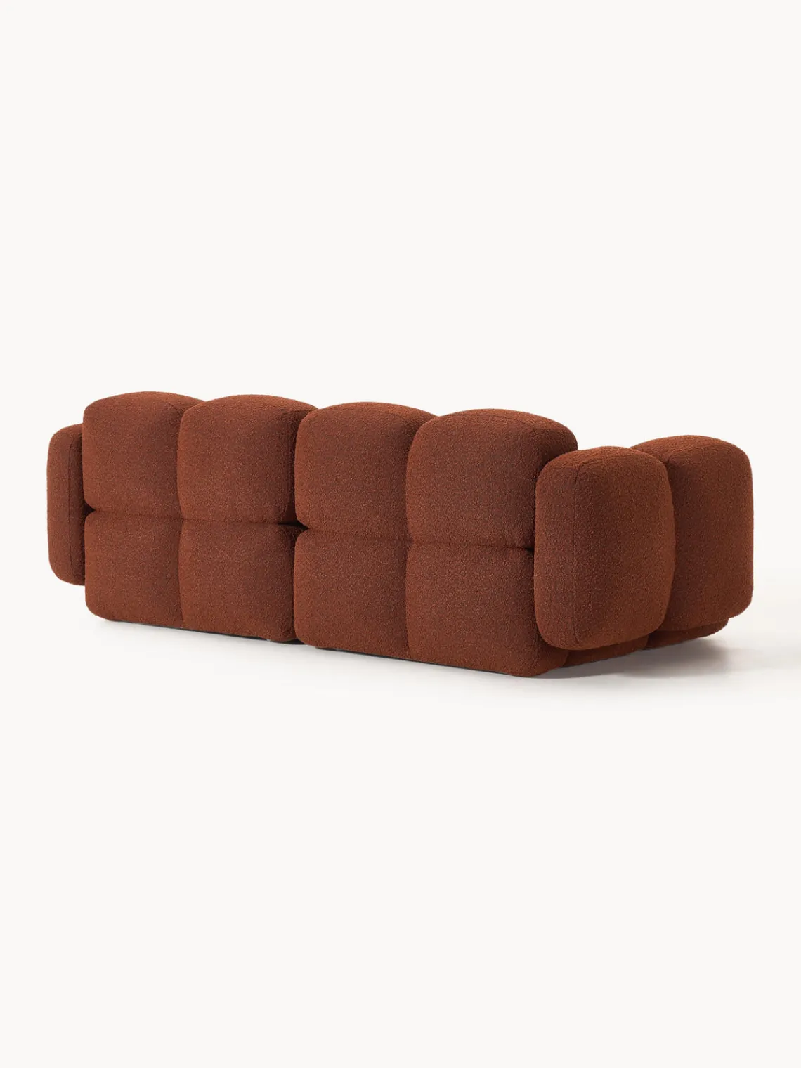 Sofás 3 Plazas|Sofás>Westwing Collection Sofá modular en tejido bouclé Tayla (3 plazas) Bouclé terracota