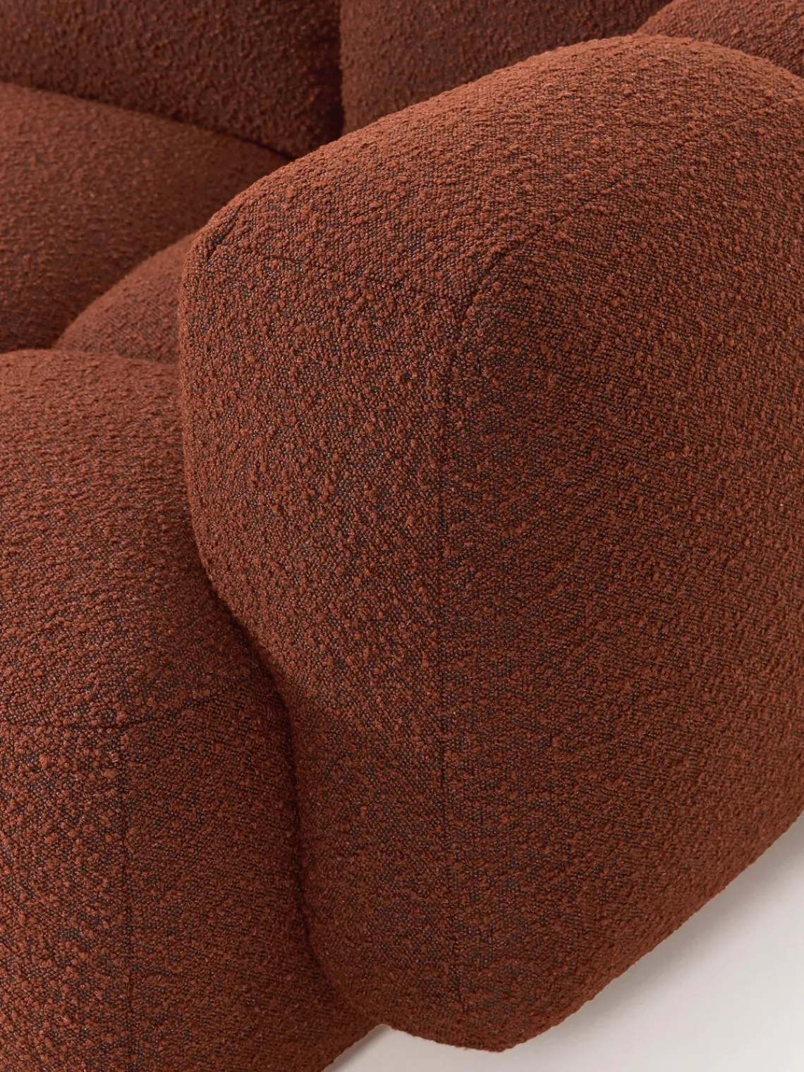 Sofás 3 Plazas|Sofás>Westwing Collection Sofá modular en tejido bouclé Tayla (3 plazas) Bouclé terracota