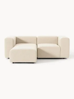 Clearance Sofá modular en tejido bouclé con reposapiés izquierdo/derecho Lena (3 plazas) Sofás Rinconeras|Sofás