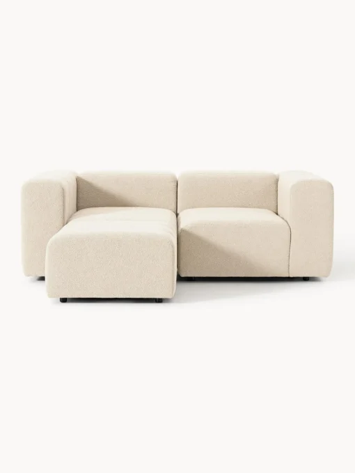 Clearance Sofá modular en tejido bouclé con reposapiés izquierdo/derecho Lena (3 plazas) Sofás Rinconeras|Sofás