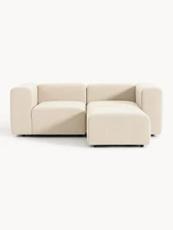Clearance Sofá modular en tejido bouclé con reposapiés izquierdo/derecho Lena (3 plazas) Sofás Rinconeras|Sofás
